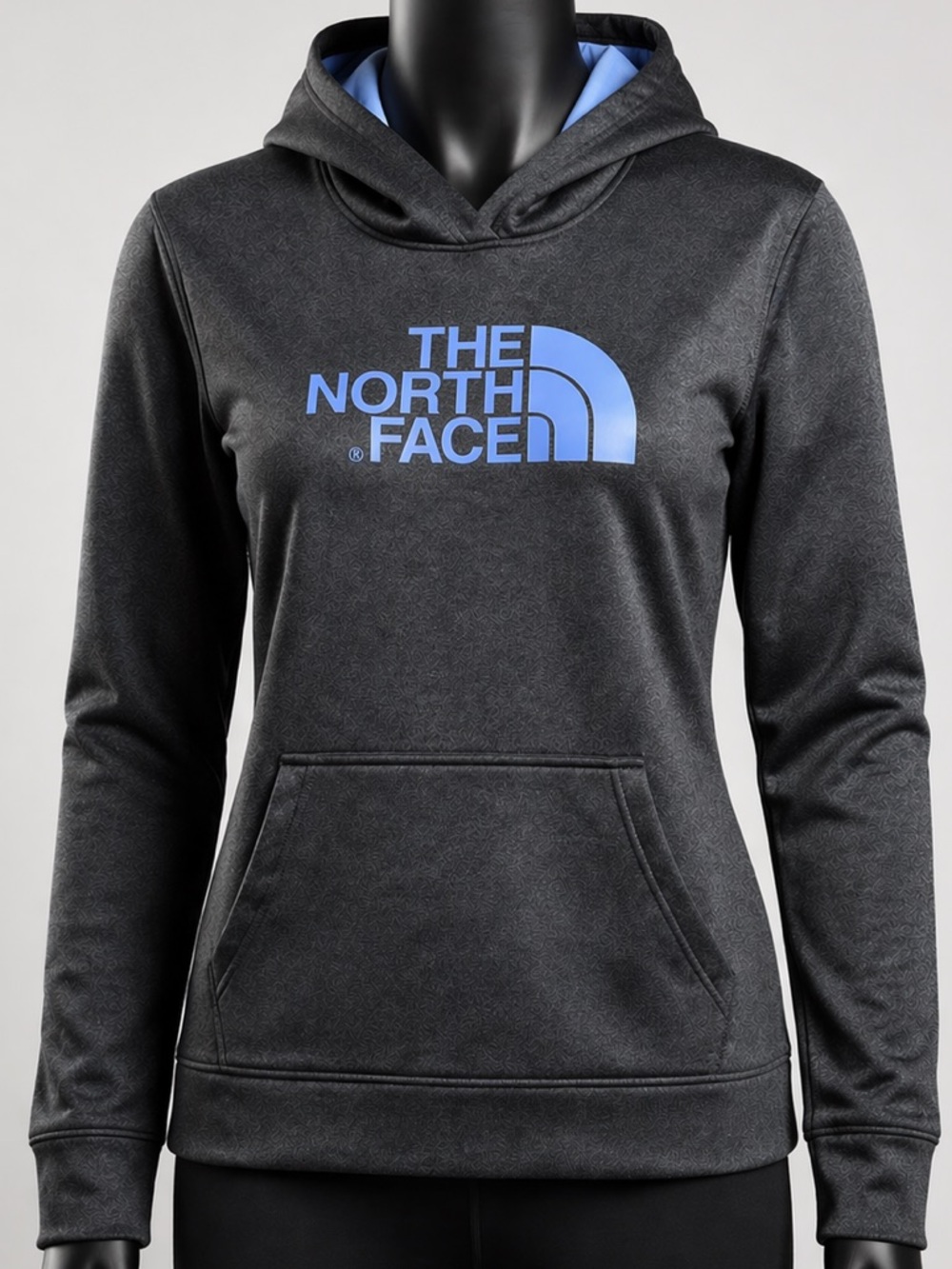 The North Face Women's Black Hoodie with Blue Logo Size XL